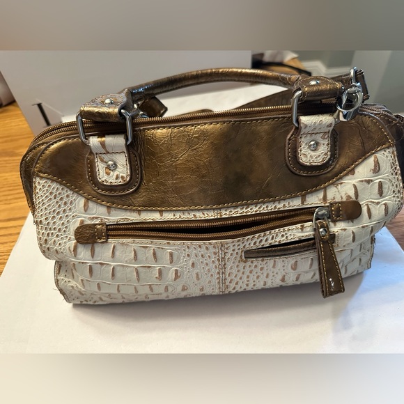 Madi Claire Bronze and White Shoulder Satchel - Picture 2 of 8